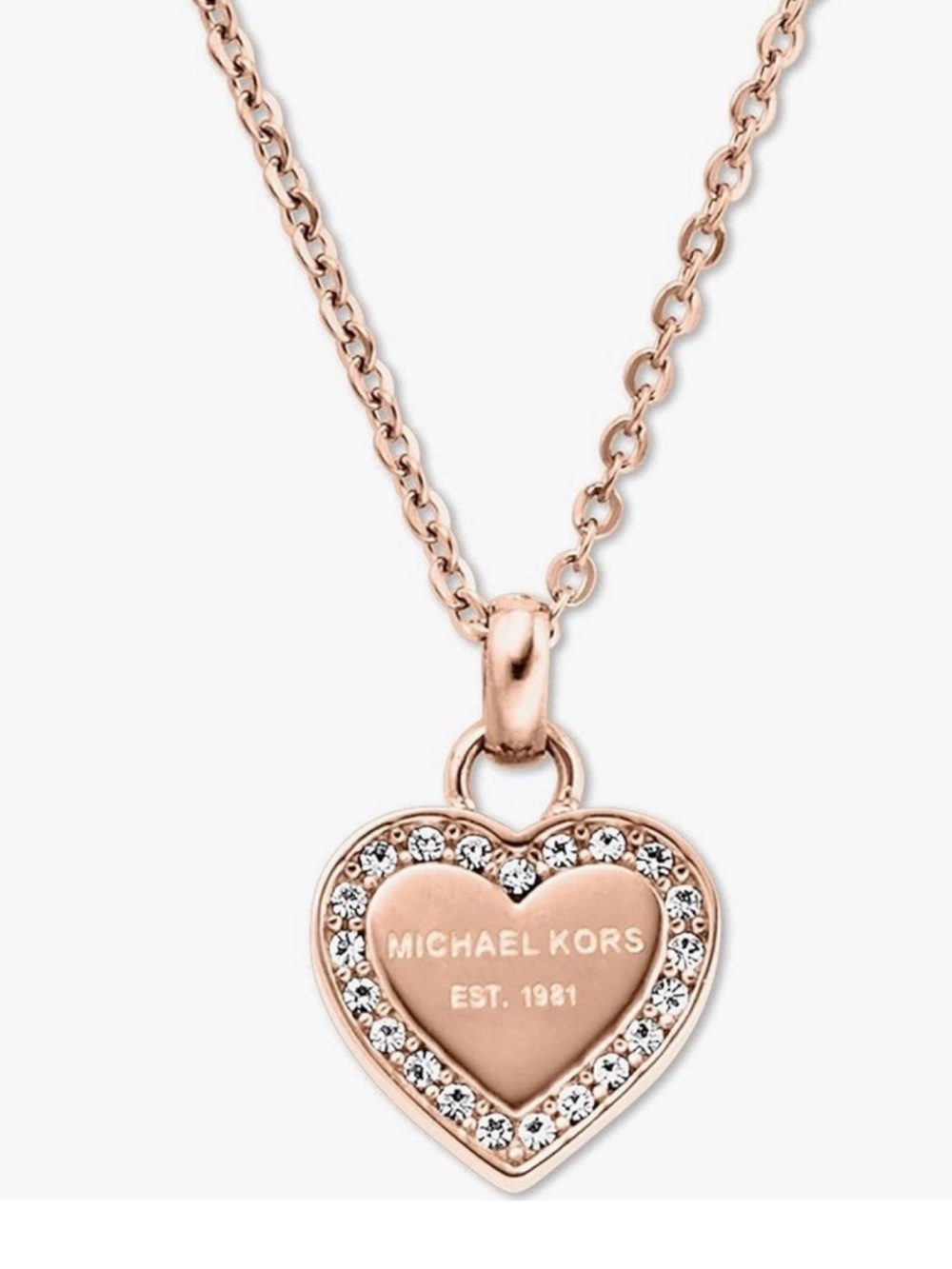 Michael Kors Cubic Zirconia Heart Pendant Necklace